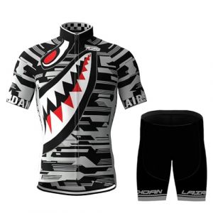 Vêtements Cyclisme Pro Homme Tenue Cycliste Manche Courte, Été Jerseys VTT et Cuissard à Bretelle avec 9D Coussin Gel Ensemble de Combinaisons, Cycling Route Respirant Séchage Rapide (TYP-1,XL) (GWHUK, neuf)