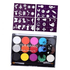 FOMIYES Kits de Maquillage pour Le Visage 15 Couleurs de Peinture à Leau Et à Lhuile Ensemble de Peinture pour Fête de Festival sans pour Les Enfants (Family&Personal, neuf)