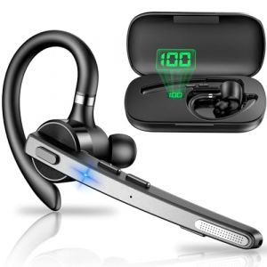 New bee Oreillette Bluetooth sans Fil, V5.1 Kit Main Libre Bluetooth avec Dual Mic Oreillette Bluetooth 72Hs de Temps de Lecture CVC8.0 Casques Bluetooth Mono Écouteur pour Affaires/Bureau (hongyitenghui-EU, neuf)