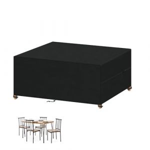VANSHEIM Housse Protection Mobilier de Jardin Housse Salon de Jardin Exterieur Housse Protection Table Jardin Impermeable Bâche Table Jardin 420D Tissu Oxford Housse de Protection 120x90x75cm (MZLEU, neuf)