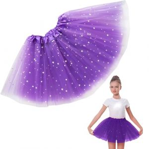 AYVRUOP Jupe Tulle Fille,Tutu Fille,Jupe Paillette,Jupe Tutu Violet,Tutu Enfant,Tutu Jupe Étoile Tulle Ballet Danse Jupes Robe Princesse Fantaisie Robe De Fête d'anniversaire,pour Filles de 3 à 8 Ans (AYVRUOP, neuf)