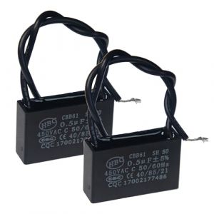 (Paquet de 2) CBB61 450V AC 0.5UF 5% 50/60Hz Condensateur de marche en polypropyl&egrave;ne m&eacute;tallis&eacute; pour le d&eacute;marrage du moteur d'un ventilateur de plafond (SHEN ZHEN ERIC ELECTRONICS TECHNOLOGY LIMITED, neuf)