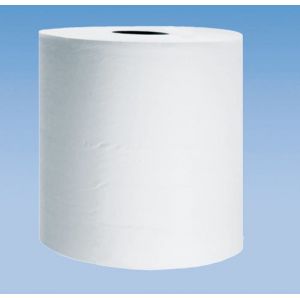 Dutscher 475031 Essuie-Tout Gaufré en Bobine Industrielle, Blanc, Dévidage Central, 2 Plis, 450 Formats, Laize 19.4cm, Perforations 30cm, Rouleau 19cm Diamètre, Lot de 6 (Le Plus de l'Entretien, neuf)