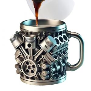 G&eacute;n&eacute;rique Tasse de moteur V6 et V8 r&eacute;aliste tasse en acier inoxydable, moteurs V8 tasse en acier inoxydable, r&eacute;cipient &agrave; jus portable, tasse &agrave; caf&eacute; pour la maison, studio, voyage (zexuanl, neuf)