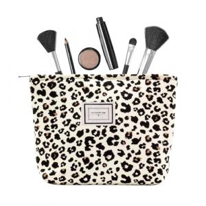 SHENGYIG Trousse de Maquillage, Imprim&eacute; L&eacute;opard Pochette Maquillage, Doux Trousse Toilette, avec Fermeture &Eacute;clair Rangement Maquillage, pour Cosm&eacute;tiques, Cl&eacute;s, Bijoux (SHENGYIG, neuf)