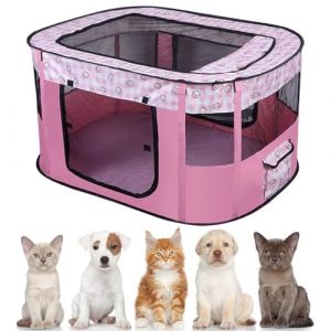 Parc pour chiots et animaux - 90 x 70 x 58 cm - Enclos pour chiens, chats, lapins et petits animaux - Intérieur et extérieur (EUBSWA-FR, neuf)