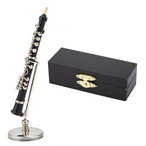 Hautbois miniature Instrument de musique miniature Mod&egrave;le de hautbois Mod&egrave;le d'instrument de musique Figurine de d&eacute;coration de table Coffret d'anniversaire de No&euml;l inclus (Poiy, neuf)