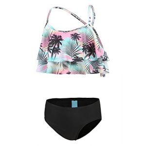 Bikini Fille Maillot 2 Piece Fille Maillot de Bain hawaïen à Volants Fille Maillot de Bain Fille 13 14 Ans (ZhouKe Maoyi, neuf)