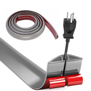 Cache Cable Sol, Petit Canal de C&acirc;ble Flexible, 1M x 3cm Protege Cable Sol, Goulotte Passe Cable Sol Silicone, Cache Fil &Eacute;lectrique Sol Auto-Adh&eacute;sif pour Tous Les C&acirc;bles(Gris) (HengRongSh-EU, neuf)