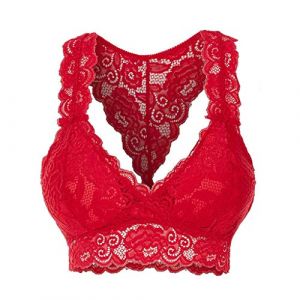 Soutien Gorge Dos Nageur, Soutien Gorge Dentelle Sexy Couleur Unie Brassière Lingerie Respirant Confortable Soutiens-Gorge Classiques Bra Push Up Lingerie Grande Taille de Sport pour Fitness Yoga (Saalee(✈7 à 14 jours Livraison✈), neuf)