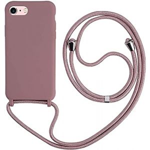 Ququcheng Coque Compatible avec iPhone 7/iPhone 8(4.7"),Collier pour Étui Colliers de cellulaire Corde Silicone avec Cordon Case TPU Bumper pour iPhone 7/iPhone 8(4.7")-Rose Or (Ququcheng, neuf)