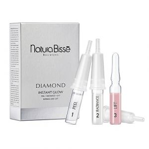 Natura Biss&eacute; Diamond Instant Glow, Trio d'ampoules anti-&acirc;ge, soul&egrave;ve, raffermit, &eacute;claircit et illumine, pour tous les types de peau, 3 ampoules x 1 traitement (Easo Magno Beauty, neuf)