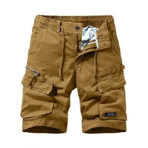 Short Homme Ete Tennis Ete Zippée Sportswear Cargo Tactique Grande Taille Ensemble Pied Vêtements De Sport pour Cuissard Running Habillé Bermuda Blanc Homme C-Kaki XL (TOFOTL✈8-21 Jours Arrivent, neuf)