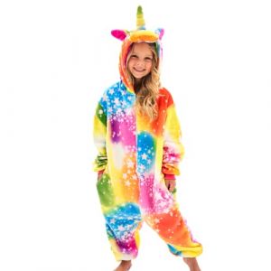 Grenouillère Licorne Douce Pyjama Combinaison Surpyjama pour Enfants (Jaune, 5-6 Ans) (Jiahe-US, neuf)