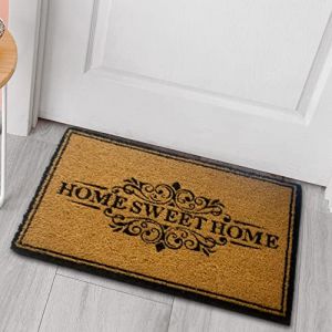 CARPETIA Paillasson en Coco résistant pour Chaussures « Home Sweet Home » Marron-Beige, 45x75 cm (Carpetia, neuf)