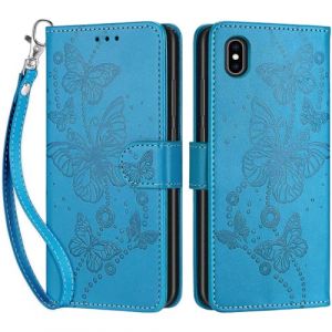SIENIANLINE Coque pour iPhone X, Coque iPhone XS, Etui Protection Housse Premium Cuir de Portefeuille en Cuir Fermeture Magn&eacute;tique Flip Case pour iPhone X/iPhone XS Coque (Bleu) (DIKAS, neuf)