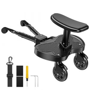 ENERHUB Planche Poussette Universelle avec Siège, Marche Pied Poussette, Planche Poussette Universelle Réglable, Pour Enfants De 2 À 6 Ans (25KG), Compatible avec 99% des Poussettes (COLD PLUS LIMITED, neuf)