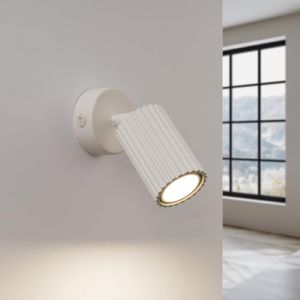 SOLLUX lighting Applique Murale Int&eacute;rieure Aluminium Ampoule LED 3000K Lumi&egrave;re Blanche Chaude 1 Flamme avec Interrupteur 8 x 16 x 16 cm GLOOW Beige (SOLLUX, neuf)