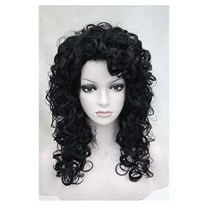 Perruque Femme Perruque Grosses Vagues Cheveux Longs À La Mode Réaliste Cheveux Synthétiques Couvre-Chef Complet Longueur Moyenne Cheveux Bouclés Adapté Pour Cosplay Party Perruque Gris Perruques Pou (ydxdsp, neuf)