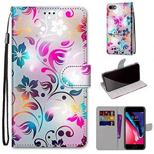 TOMYOU Etui Coque pour iPhone SE 2020, Coque iPhone 7 / iPhone 8,Protection Housse en Cuir PU Portefeuille, [Fermeture Magn&eacute;tique], Coque Compatible pour iPhone 7 / iPhone 8 / iPhone SE 2020 (WGR Global Business, neuf)