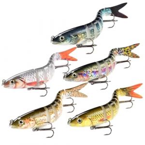 ​​Celestia 5 Leurre Peche Carnassier (10cm/10g) – 8 Segments articulés, 3D Yeux de Poisson, ABS Choc – Eau Douce/salée – brochet/Perche/Sandre​ (YUXINGLUCK, neuf)