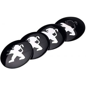 4 Pi&egrave;ces 3D Capuchons de Garniture de Moyeu Central de Roue Autocollant de Logo de Voiture pour Peugeot Partner III Van 2019-,50MM (yangchengyongzhenriyongpindian, neuf)
