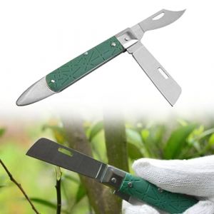 TUKNN Serpette Greffoir, Couteau Serpette Jardin, Serpette Pliante Lame Courbe en Acier Inoxydable,Greffoir à Vignes Pliant, Ciseaux d'arbre Semis Greffage Pliable Jardin,Handle Universal (TOPREOW, neuf)