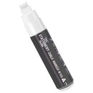STATIONERY ISLAND Marqueur à craie blanche pour tableau noir, marqueur liquide effaçable pour tableau noir, fenêtre, verre et miroir (pointe ogive de 10 mm, 1 pièce) (Stationery Island, neuf)