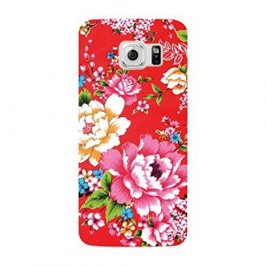 NOVAGO Compatible avec Samsung Galaxy S7 Edge Coque Souple r&eacute;sistante incassable avec Impression Durable (Fleur Rouge) (NOVAGO-Vendeur PRO fran&ccedil;ais, neuf)