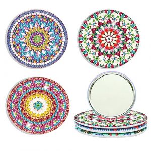 popyes 3 Pi&egrave;ces Miroir Maquillage Poche de Peinture Diamant Bricolage Miroir de Poche Portable Miroir Compact Diamond Painting Motif Mandala Artisanat pour Femmes Filles Voyage Travail &Eacute;cole (Pasercvxzoreso, neuf)