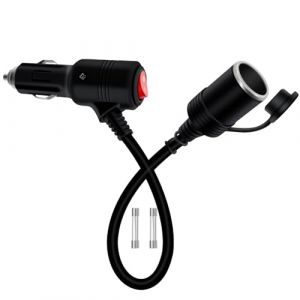 YINGAYOU Rallonge Allume Cigare avec Interrupteur 16AWG 15A Cable Allume Cigare Interrupteur 12V 24V avec LED Fusible pour Voitures, Camions, Camping Cars (0.3 m) (YINGAYOU, neuf)