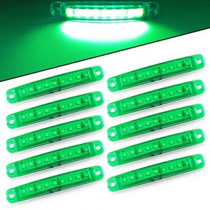 yifengshun 10pcs Lumière Latérale 9SMD 12-24V Feux Latéraux Super Lumineux LED Pour Latéral Feux de Position Du Camion de Conduite Automatique Lumière Avant Feux Arrière de Remorque Moto (Vert) (yifengshun, neuf)