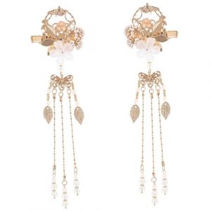 CALLARON &Eacute;pingles &agrave; Cheveux Vintage Avec Pompons Et Perles Pince &agrave; Cheveux R&eacute;tro Style Ancien (Raindrops On Roof, neuf)