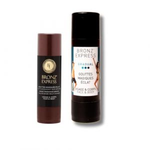 Bronz&rsquo;Express | Made in France | Gouttes Magiques Auto-Bronzantes | Nouveau Design | &Eacute;clat Visage & Corps | Bronzage Sur-Mesure &agrave; M&eacute;langer | Vegan | 30 ml (MANIVELL, neuf)