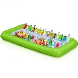 Porte-gobelet Gonflable 2 en 1 - Plateau Flottant - 8 Trous - Grande capacit&eacute; - Porte-gobelet de Piscine Gonflable - Porte-gobelet Flottant (Vert) (YIFANG001, neuf)