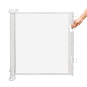 Barrière de Sécurité Rétractable Escalier pour Bébés Enfant,0-181cm Barriere Retractable Enfant,Barriere de Securite Enroulable pour Escaliers Couloir,Intérieur et Extérieur (jusiZL, neuf)