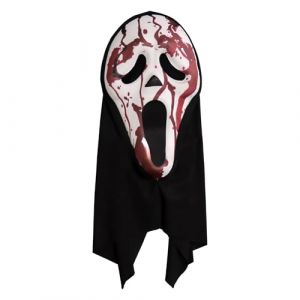 CHUNLINLAODA Masques Scream halloween Masque Ghostface Scream Masque de Cri Halloween Horror Party Ghost Mask pour Adulte Masque Horreur Accessoire pour Carnaval Halloween Cosplayrty (Rouge) (Zhangli Store, neuf)
