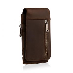 hengwin &Eacute;tui &agrave; Clip Ceinture pour T&eacute;l&eacute;phone, Porte-Monnaie en Cuir V&eacute;ritable pour Homme, &Eacute;tui pour Samsung S25 S24 S23 S22 S21 Ultra, S10 S9 Plus, Holster de Voyage Smartphone avec Pochette Argent (PofomedeEur, neuf)