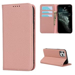 Cavor Coque Compatible avec iPhone 11 Pro Max Etui,Flip Cuir v&eacute;ritable Portefeuille &Eacute;tui en Cuir,[avec Cordon][4 Fentes][Magn&eacute;tique],Housse Protection Etui - Rose (Copmob, neuf)