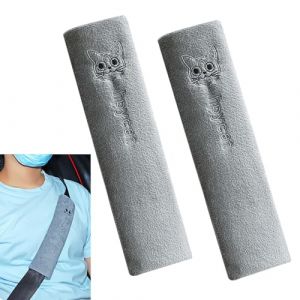 KASESSS 2 Pi&egrave;ces Protege Ceinture Voiture Enfant, Motif de Chat Protection Ceinture Voiture Enfant, Coussin Ceinture Voiture pour Adultes et Enfants, en Coton Super Doux Protege Ceinture Voiture (KASESSS, neuf)