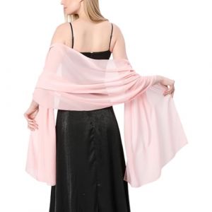 Étole pour Femme, Foulard en Mousseline de Soie, Satin Foulard Chale Femme, Mariage Echarpes pour Robe de Soirée Élégant Chic Etole (CAI  CHENGGUO DE DIAN, neuf)