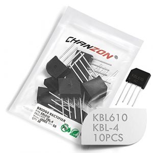 (Lot de 10 pi&egrave;ces) Chanzon KBL610 Diode de redressement de pont 6A 1000V KBL-4 (SIP-4) Monophas&eacute;, Full Wave 6 Amp 1000 Volt Diodes &eacute;lectroniques au silicium (Chanzon FR, neuf)