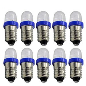 Ruiandsion Lot de 10 mini ampoules LED 6 V Culot E10 - Éclairage blanc/bleu/rouge/vert/jaune (bleu) (Ruiandsion, neuf)