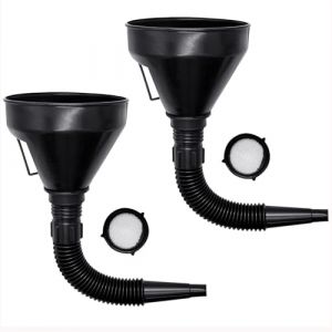 Entonnoir Carburant,2 PCS Entonnoir Huile Moteur Entonnoir Essence Moto Extensible Entonnoir de Filtre à Essence de Voiture pour Eau Gaz Naturel Pétrole (ShanBye, neuf)