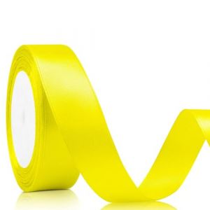 Ruban de satin de 22 m de long - Largeur : 20 mm - Ruban cadeau de mariage - En tissu - Pour emballage cadeau, bricolage, anniversaire et décoration de mariage - Jaune (Laeeyin-EU, neuf)