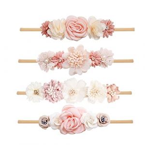SJBAUTYO Bandeau Pour BéBé, 3 Pièces Bébé Fille Nylon Bandeaux,Bandeau Pour BéBé Fille,Bandeau à Fleurs, Fleur Élastique Bande De Cheveux Arcs Cheveux Accessoires pour Nouveau-Né Nourrisson Tout-petit (JJSC TRADING SARL--, neuf)