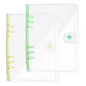 DY.2ten 2 Pièces Classeur A5 PVC Souple avec 6 Anneaux, Couverture de Reliure à Anneaux pour Carnet de Notes, Transparent Rechargeable Format A5 Standard avec 6 Trous Classeurs à Anneaux Étanche (SHUL, neuf)