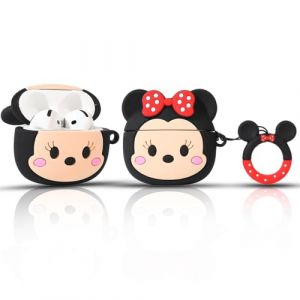 LEWOTE Coque de protection compatible avec Apple Airpods 4 avec porte-cl&eacute;s (Minnie Face) (Derhom, neuf)