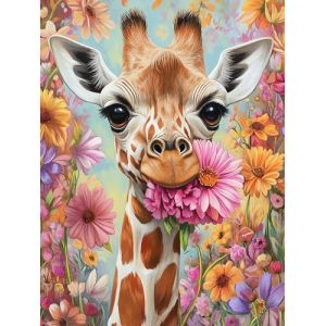 VAIIEYO 5D Diamond Painting Adulte Girafe, Peinture Diamant Animal, Canevas Broderie Diamant Kit Complet Point De Croix Broderie Salon Chambre Autocollant Mural Décoration 30x40cm-42 (VAIIEYO, neuf)