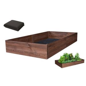 Jardinieres Exterieur - Carré Potager Extérieur en Bois IMPRÉGNÉ Robuste 200x120x27cm - Planches Pré-Perforées - Montage Facile - Feutre de Drainage Inclus (Finesse Online Store B.V., neuf)
